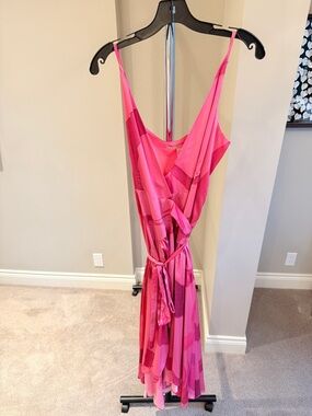 Hutch Bright Pink Sleeveless Wrap Dress